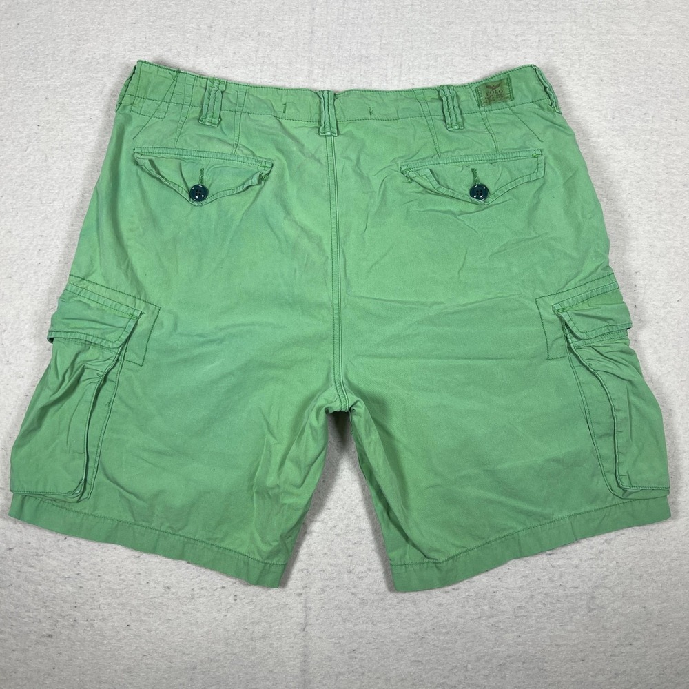 Polo Ralph Lauren Drill Khaki Shorts Men's 36 Green Side Tab‎ Military Utility - Picture 9 of 9